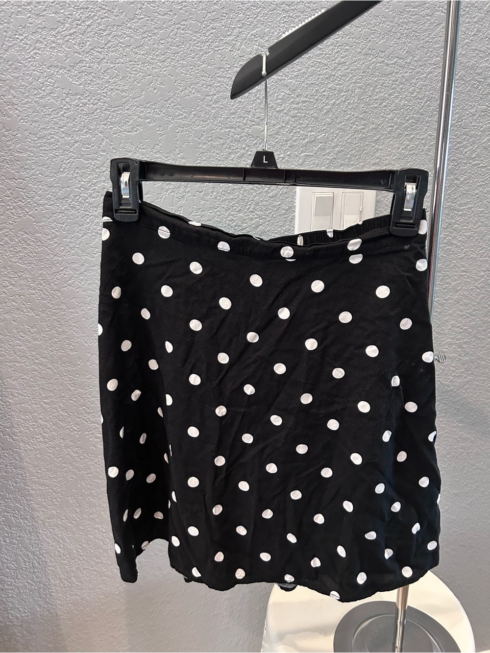 Old Navy Black Mini Skirt with White Polka Dots